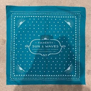 Faherty The Hamptons Teal and White Bandana